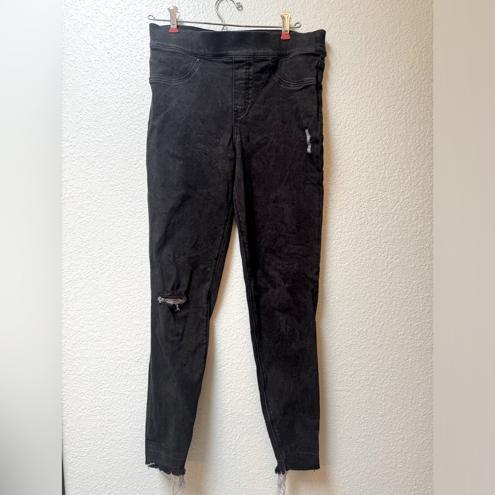 GUC spanx black skinny jeans M distressed